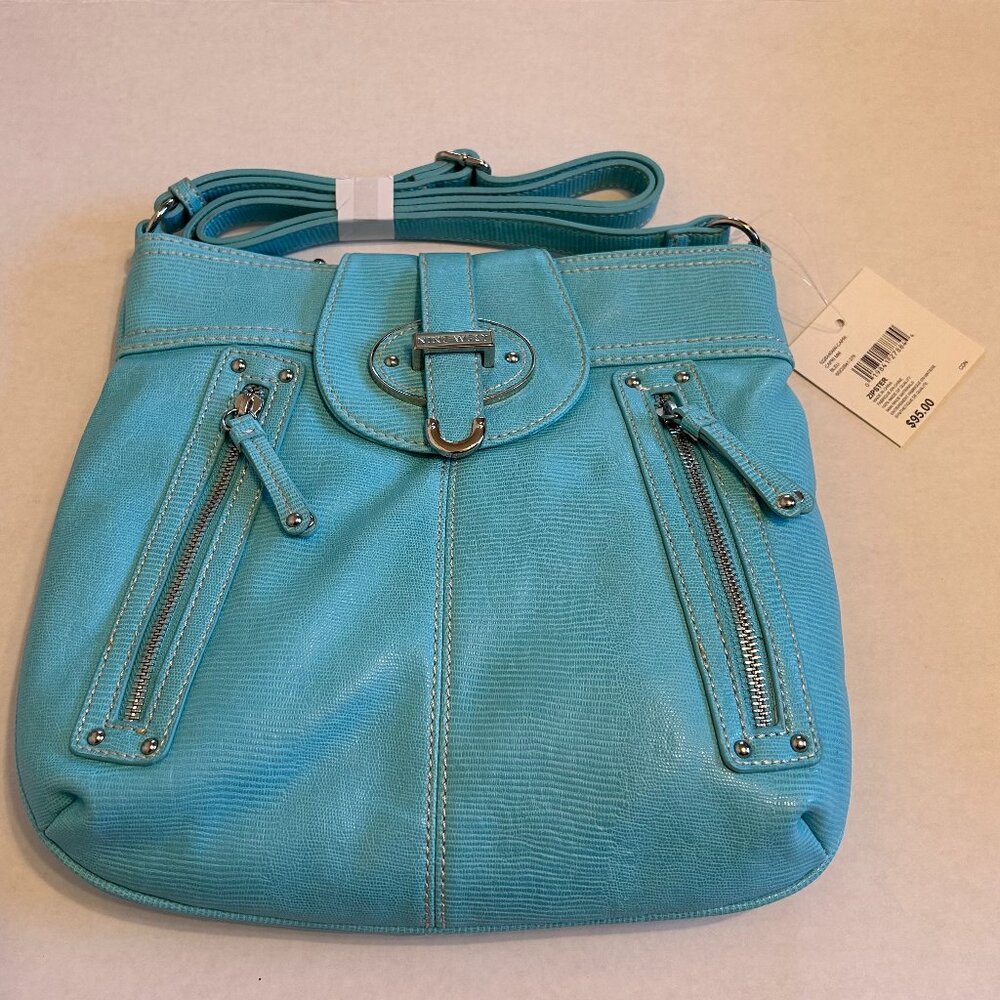 NWT Nine West Blue "Capri Zipster" Crossbody Purse
